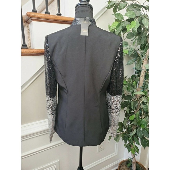 Auxo Collection Women's Black Polyester Blend Long Sleeve Classic Fit Blazer - Picture 7 of 12